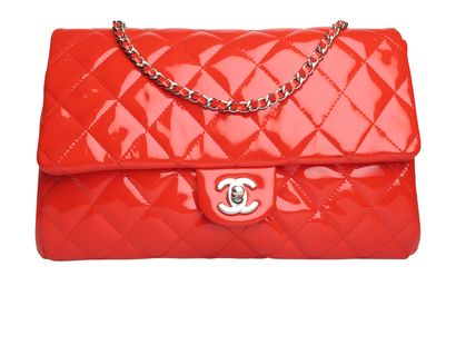 Chanel Clutch on Chain, &pound;1,985, Handbags, Red, Patent Leather, Front view